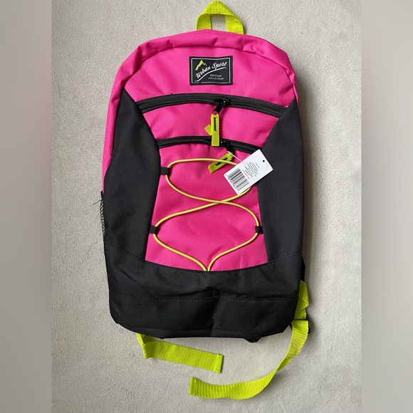 NEW 7pc Urban Sport Backpack Book Bag Heritage Collection Pink Neon Black Kids - Picture 3 of 10